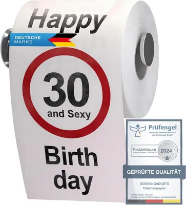 Produktbild von Lustiges Fun Klopapier 30. Geburtstag - Witziges Toilettenpapier als Scherzartikel & originelles Geschenk zum 30er für Männer und Frauen