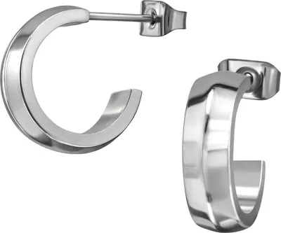 Produktbild von Titan Ohrringe Ohrstecker Halbcreole 14mm