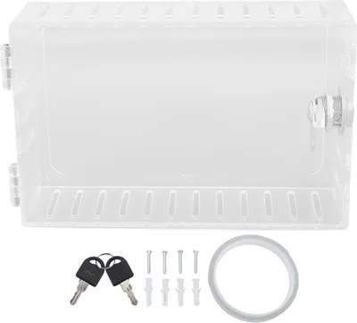 Productafbeelding van Universele thermostaatbescherming, transparante kunststof veiligheidsbox voor thermostaten, met sleutel