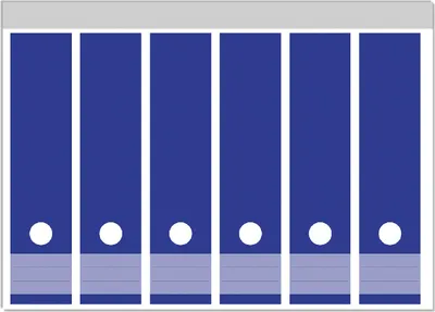 Produktbild von Wallario Ordnerrücken Sticker, selbstklebend für breite Ordner, 6 Stück, Motiv Dunkelblau