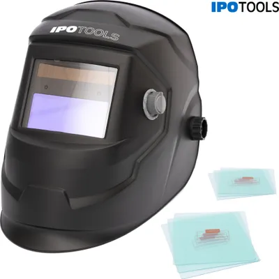 Produktbild von IPOTOOLS Automatik Schweißhelm J500A - mit True Color Echtfarben Filter und Optischer Klasse 1/1/1/1