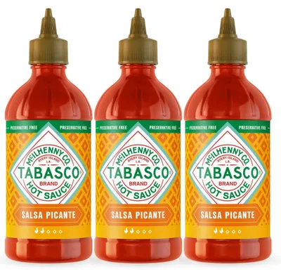 Immagine prodotto di TABASCO Salsa Piccante in flaconi a pompa, confezione da 3 (3 x 256 ml) – salsa piccante per un dosaggio preciso, senza glutine e senza conservanti