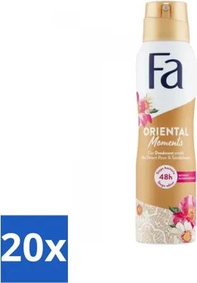 Produktbild von Fa - Oriental Moments - Deodorantspray - Wüstenrose & Sandelholz - 150 ml - Vorteilspack - 20 Stücke