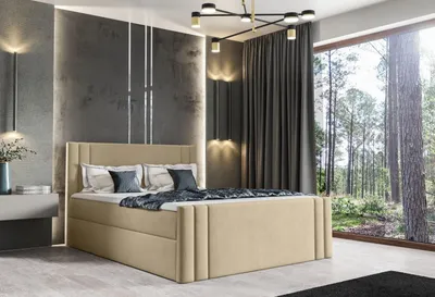 Obrázek produktu pro Boxspringová postel CELESTA - 200x200, béžová + topper