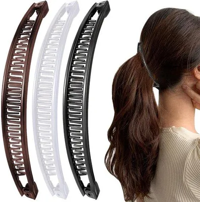 Produktbild von Haarklammern für Frauen, groß, schwarz, weiß, braun