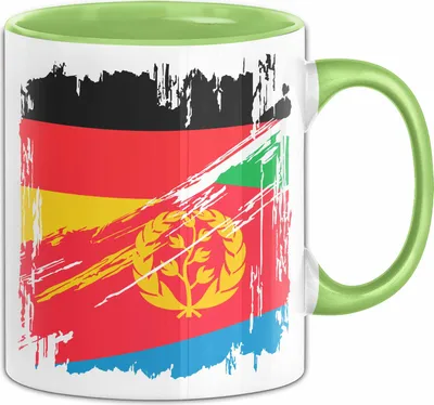 Produktbild von Eritrea Deutschland Flagge Halb Deutscher Halb Eritreer Fußball Germany 2024 Europa Eritrea (Grün)