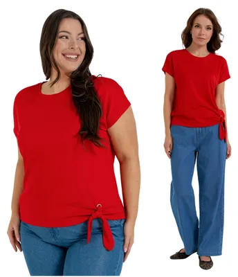 Produktbild von Moraj - Damenbluse Größe S - T-Shirt Rot - Bluse rot fur Damen - Blusenshirt Ausschnitt Rund