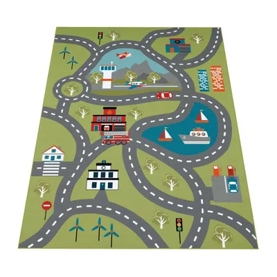 Produktbild von Paco Home Kinderteppich Teppich Rund Kinderzimmer Spielteppich Straßenteppich Modern 160 cm rund