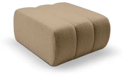 Produktbild von Baloa Pouf, Beige Samt, mit Steppnähten, PUR-Schaumfüllung, 82x75x41 cm