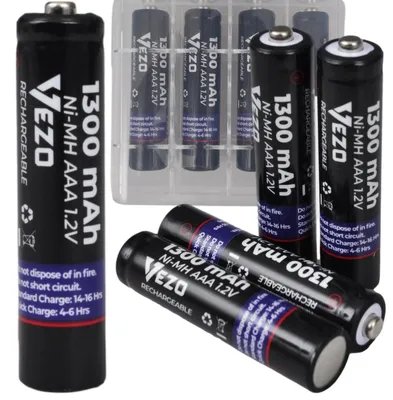 Zdjęcie produktu dla Vezo akumulatorki aaa 1300mAh R3 NiMH 4 szt do pilotów zabawek latarek zegarków