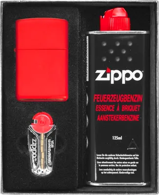 Produktbild von ZIPPO Feuerzeug ROT MATT Geschenkset Nr. 1