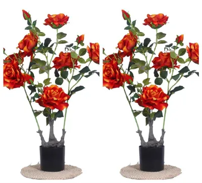 Immagine prodotto di Set di 2 rose di Pentecoste artificiali in vaso