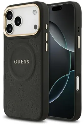 Obrázok produktu pre Guess – Peony Hot Stamp MagSafe obal na iPhone 17 Pro Max – čierny
