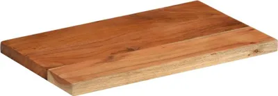 A rectangular wooden tabletop viewed from an angle.