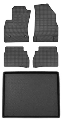 Productafbeelding van Rubberen automatten + kofferbakmat voor Fiat Doblo II 2015-2020 – 5-delig, zwart, op maat – Wielganizator SolidPRO