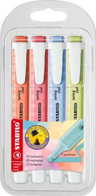 Produktbild von STABILO 275/4-08-1, 4 Stück(e), Gemischte Farben, Meißel, Mehrfarbig, Rechteck, 1 mm