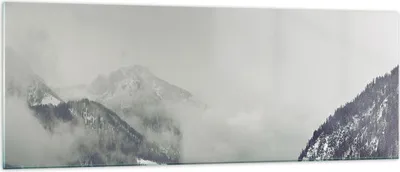 Produktbild von Bilder auf glas - Einteilig - Berge Wald Nebel - 140x50cm - Glasbilder - Wandbilder - Bilder - zum Aufhängen bereit - Wanddekoration aus Glas - Glas Bilder - Wandbild auf Glas - GAB140x50-4270