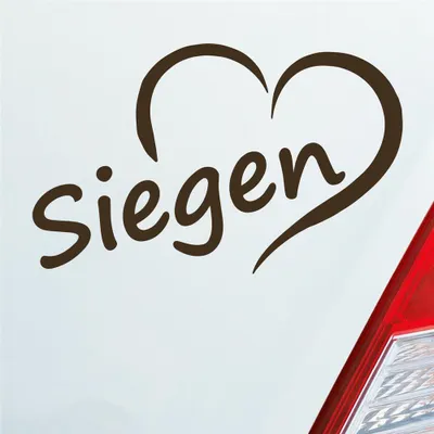 Produktbild von Auto Aufkleber Siegen Herz Stadt City Love Liebe Heimat 13,5x8 cm Braun Sticker Heckscheibenaufkleber