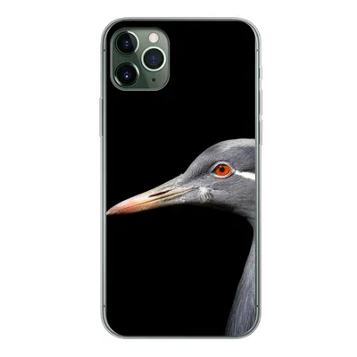 Produktbild von MuchoWow® Handyhülle Schutzhülle Hülle für iPhone 11 Pro Max Kraniche auf schwarzem Hintergrund Silikon Softcase Handy Hülle