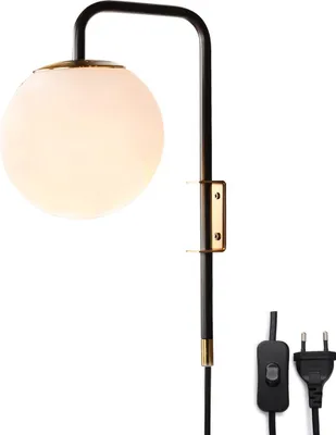 Produktbild von Kugel-Wandleuchte mit Kabel und Fassung "CRISTINA" - E27 für Zuhause