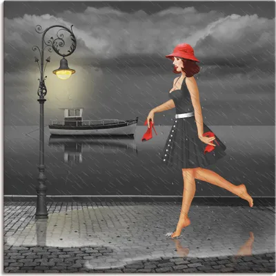 Produktbild von ARTland Leinwandbild Tanzen im Regen Größe: 100x100 cm