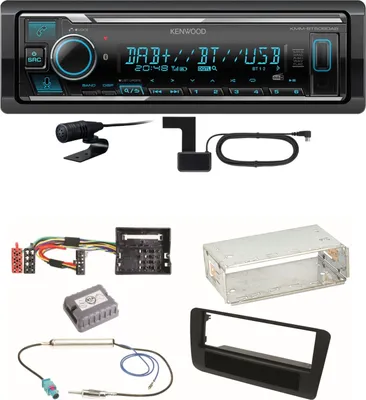 Produktbild von Kenwood KMM-BT508DAB Bluetooth Digitalradio USB Einbauset für Audi A1 8X