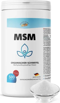 Produktbild von GOLDEN PEANUT MSM Methylsulfonylmethan Pulver 1 kg - Reinheitsgrad 99,92%, Nahrungsergänzung, ohne Rieselhilfen