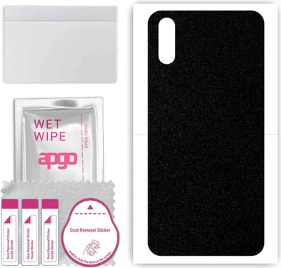 Produktbild von apgo Rückseite Schutzfolie, Skin, kompatibel mit Tecno Spark 4 Lite, Hinten Displayschutzfolie aus Vinylfolie, kratzfest, einfache Montage - Mattschwarz