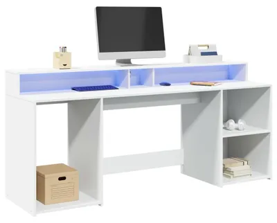 Productafbeelding van Laptoptablet - Bureau - Schrijftafel - Werkplek - Thuiswerkplek - 200x55x91 cm - Hout - RGB LED Verlichting
