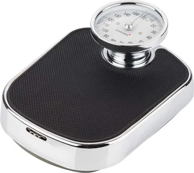 Produktbild von KORONA Personenwaage Peter Waage mechanisch analog Chrom schwarz
