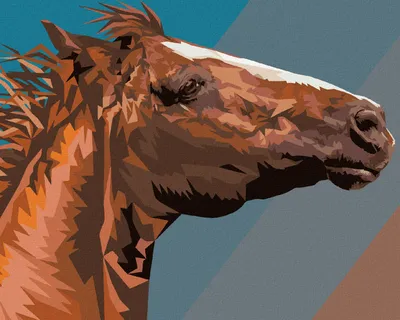 Image de Zuty - Peinture au diamant - PORTRAIT DE CHEVAL BRUN, 40 x 50 cm, sans cadre et sans toile tendue