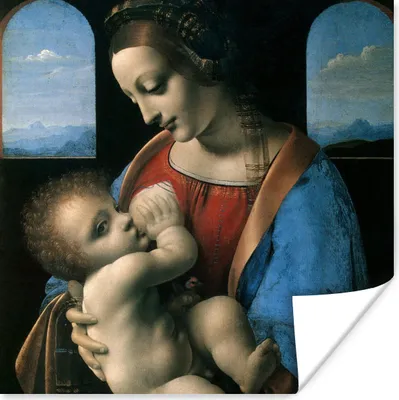 Produktbild von MuchoWow® Poster Die Jungfrau Maria - Leonardo da Vinci 30x30 cm - Wandposter - Printing