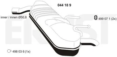 Produktbild von ERNST 044189 Endschalldämpfer für OPEL Vectra C Caravan (Z02) Auspuff