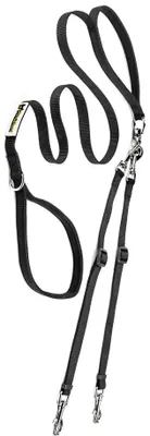 Koppelriem für zwei Hunde bis 30 kg, verstellbar 160–180 cm
