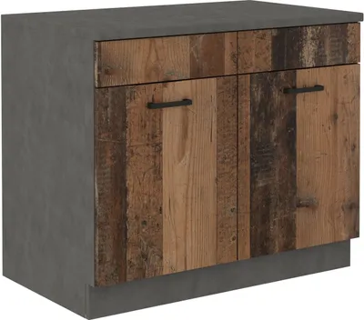 Produktbild von Spülenschrank Buffet Küche Mario 100 Küchenzeile Einbauküche Old Wood Matera