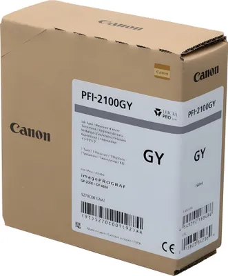 Produktbild von Canon PFI-2100 GY, Grau, Tinte auf Pigmentbasis, 160 ml, 1 Stück(e), Einzelpackung