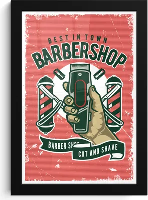 Produktbild von MuchoWow® MuchoWow® Gerahmtes Poster Mancave - Rasierer - Retro - Hand 20x30 cm - Poster mit zchwarzem Bilderrahmen - Drucken - Bilder Poster im Rahmen