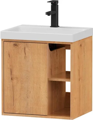 Image de Lavabo avec meuble sous vasque - Meuble de salle de bain - Petit lavabo - Meuble sous vasque suspendu - Ensemble de meubles de salle de bain