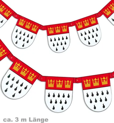 Produktbild von Girlande Köln Wappen Länge ca. 3 m Karneval Mottoparty Dekoration