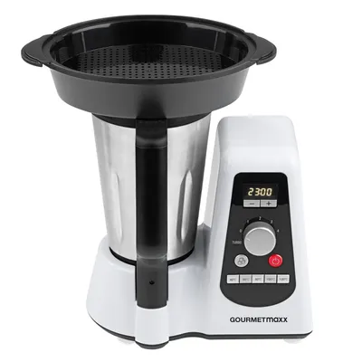 Produktbild von GOURMETmaxx Thermo-Multikocher 8in1 1100W | 4 Geschwindigkeiten | Edelstahl/Weiß