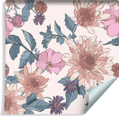 Produktbild von 10m VLIES TAPETE Rolle Dahlien Astern Rosen Natur BLUMEN XXL