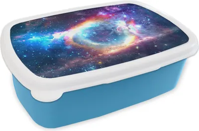 Obrázok produktu pre KitchenYeah® Lunchbox Box na obed 17x11 cm Space - Rainbow - Stars Kids Snack Box - Lunch - Plastic - Bread Tin - Sandwich Box - Lunchbox pre deti