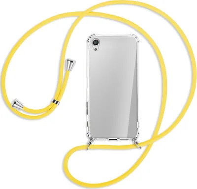Produktbild von Handykette Backcover-Schutzhülle mit Band (Metall silberfarben) für Sony Xperia X Performance - gelb