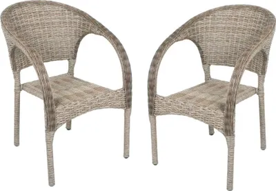 Produktbild von Harms Gartenstühle 2er Set Stapelstühle BASTIA Aluminium Kunststoffgeflecht inkl. Sitzkissen 81x63x63 cm