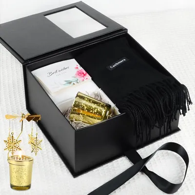 Productafbeelding van Geurkaarsen, cadeauset voor vrouwen, aromatherapie, kaarsen met draaibare kaarsenhouder, kasjmier sjaal, cadeaus voor vrouwen, beste vriendin
