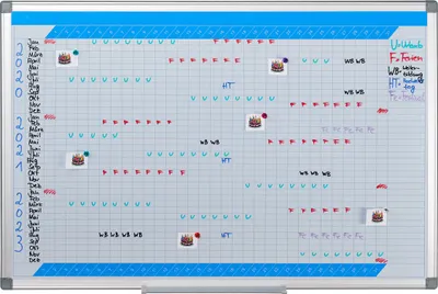 Produktbild von Relaxdays Whiteboard, 3-Jahresplaner, abwischbar, magnetisch, Planungstafel mit Stiftablage, Magnetwand 60 x 90 cm, weiß