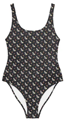 Produktbild von Mr. & Mrs. Panda Badeanzug Pinguin Lachen Größe XL - Kreidetafel - Geschenk, Badebekleidung, Lol, Pinguine, Haha, Funny, Bademode, Shape-Badeanzug, Swimsuit