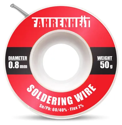 Immagine prodotto di Filo per saldatura professionale 0,8 mm 50 g - 60/40 stagno-piombo con 2% di flussante - Saldatura professionale per elettronica e riparazioni [55131]
