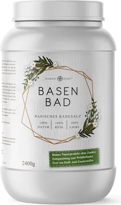 Produktbild von Nordic Pure Basenbad – basisches Badesalz, vegan & naturrein 2400 g