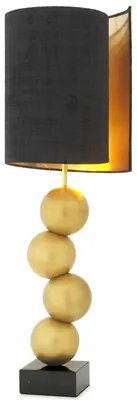 Zdjęcie produktu dla Casa Padrino designerska lampa stołowa mosiądz antyczny / czarny Ø 32 x wys. 100 cm - Nowoczesna lampa biurkowa z marmurową podstawą - Luxury Collection